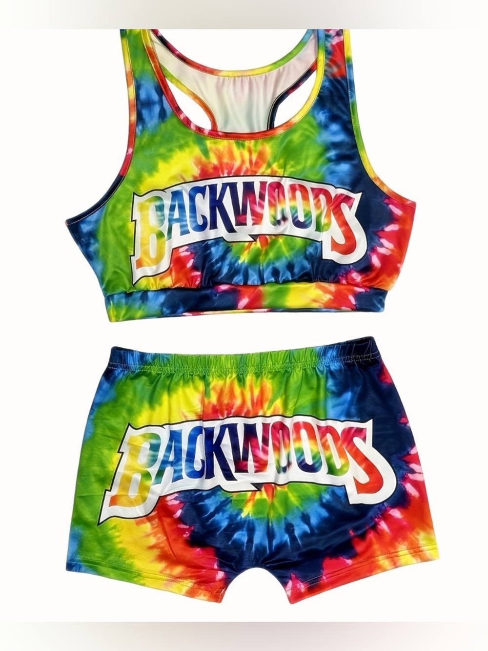 Backwoods Tie-Dye Bra Top & Shorts Set NWOT